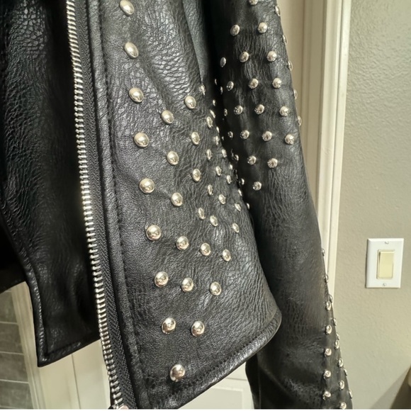 Akira Azalea Wang Simple Chain Stud Moto Jacket Faux Leather 1x plus - Picture 7 of 10